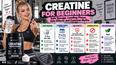 A person measuring creatine powder with a scoop next to a water bottle