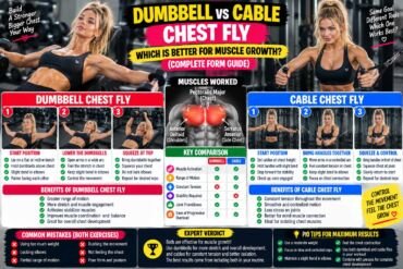 Man performing chest fly exercise with dumbbells and cable machine side by side